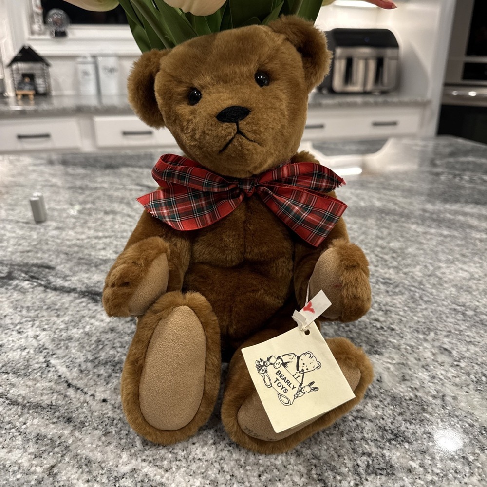 BIG OOAK Brown Plush Fur Teddy Bear Bearly Toys Mary S Temple 14" EUC 1997